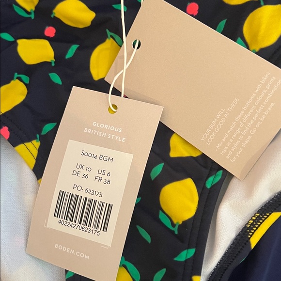 NWT Boden 🍋lemons Bikini Bottom Sz 6. C23 - Picture 5 of 5